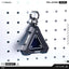 Futuristic Armored Mini Storage EDC Keychain - SD Card & Key Compartment Triangular Translucent Dual panel Dark Display Sliding Enclosure