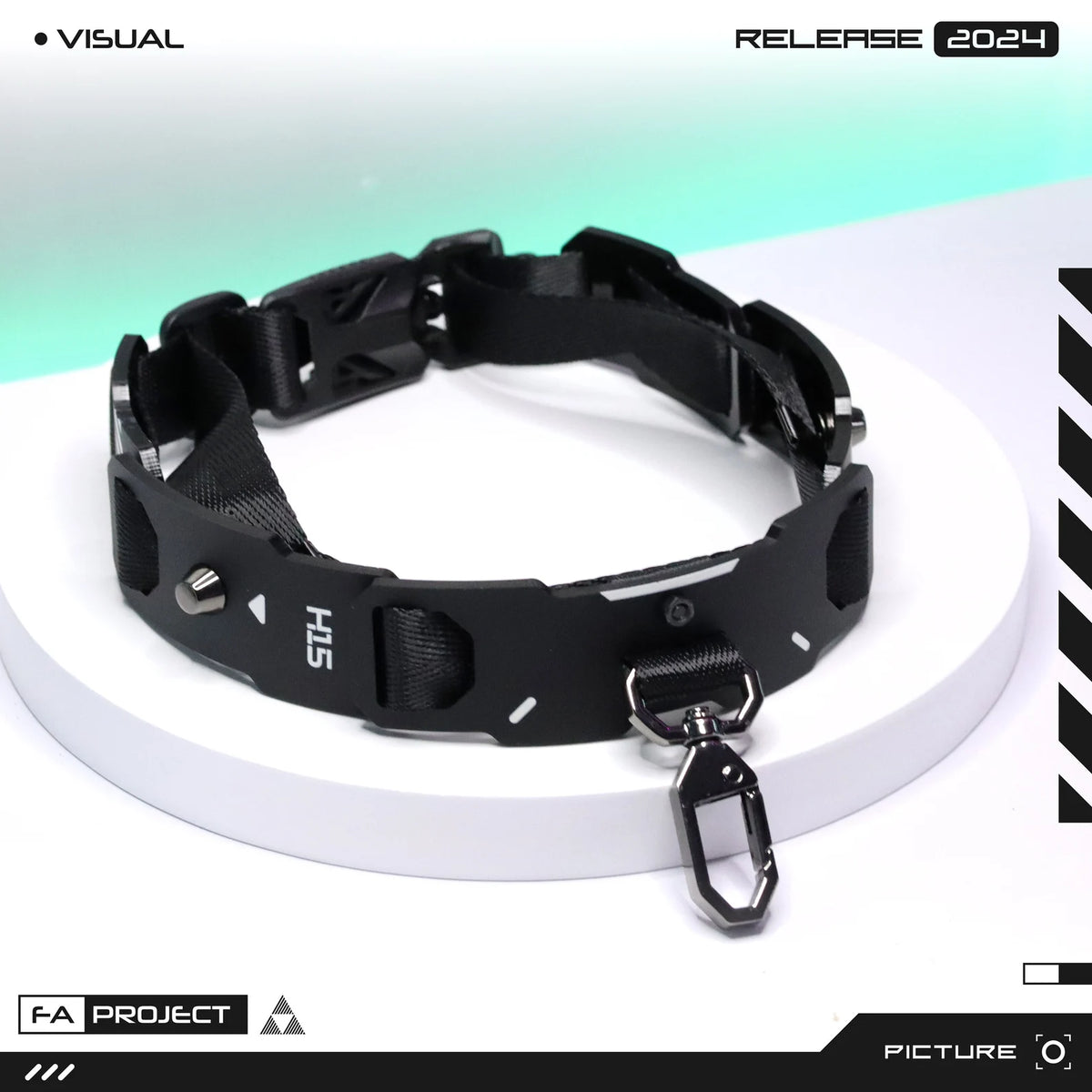 Armored Choker collar necklace with Snaphook Futuristic Mecha NC-H15