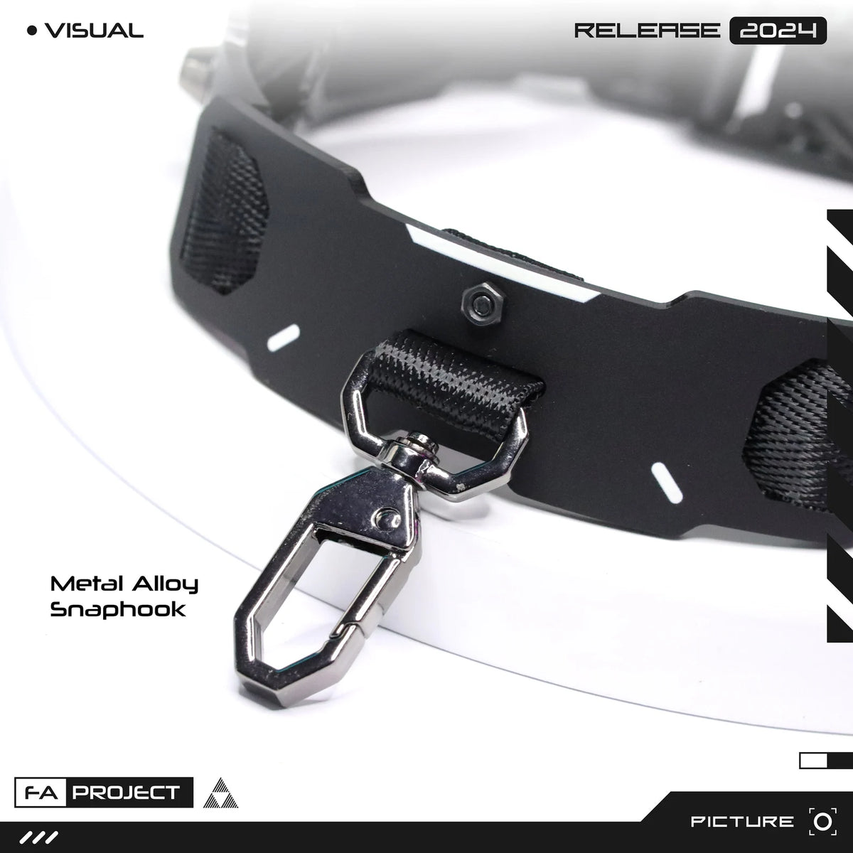 Armored Choker collar necklace with Snaphook Futuristic Mecha NC-H15