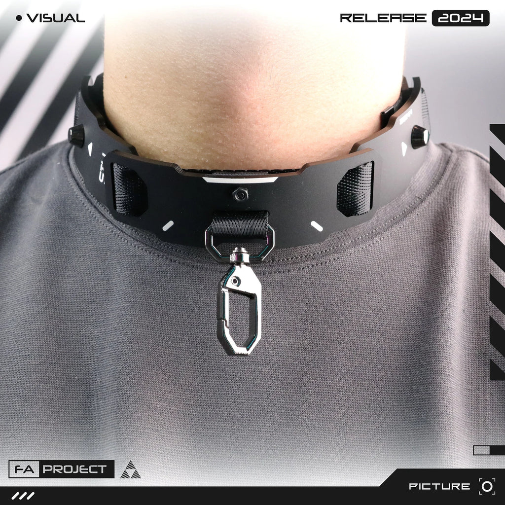 Armored Choker collar necklace with Snaphook Futuristic Mecha NC-H15