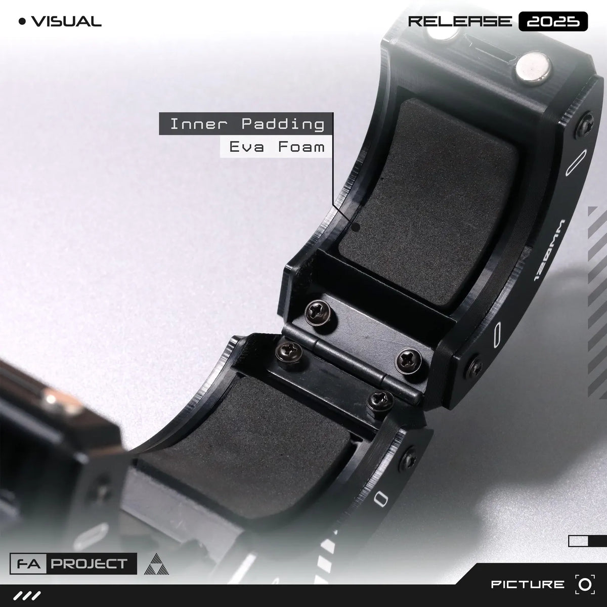 Armored Dual LED Cuff Bracelet Wrist Shackles Magnetic Enclosure LOC-312 [BLACK]