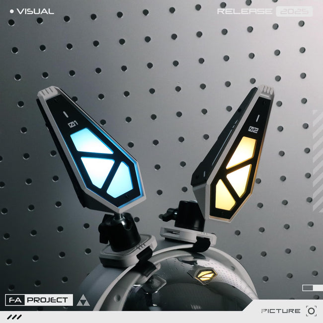 Futuristic Mecha Multicolor LED Light Headband / Headphone Antenna Ear Adjustable Modular Base Mount with Wireless Remote Control [ECLIPSE] Hover Image